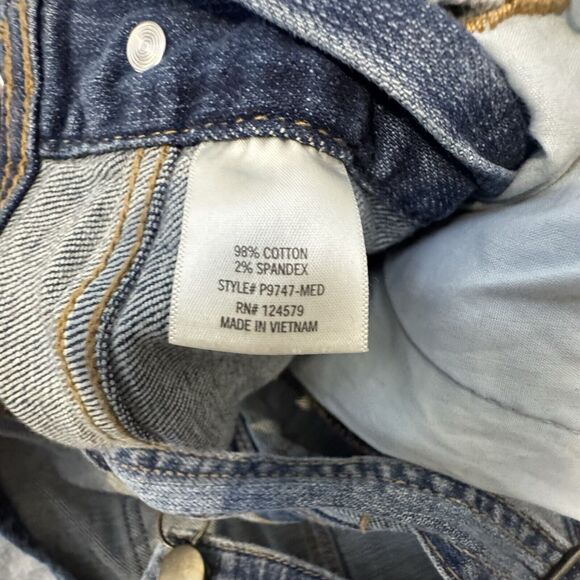 HARPER Overalls Womens MEDIUM Denim Bibs Stretch Distressed Medium Wash - Picture 10 of 16